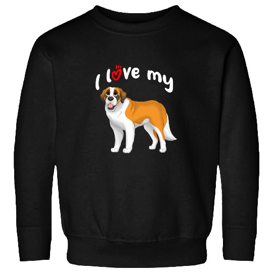 I Love My Saint Bernard Dog Sweatshirts