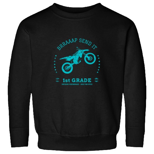 Brraaap Send It First Grade Motorcycle Graduation 2034 Sweatshirts