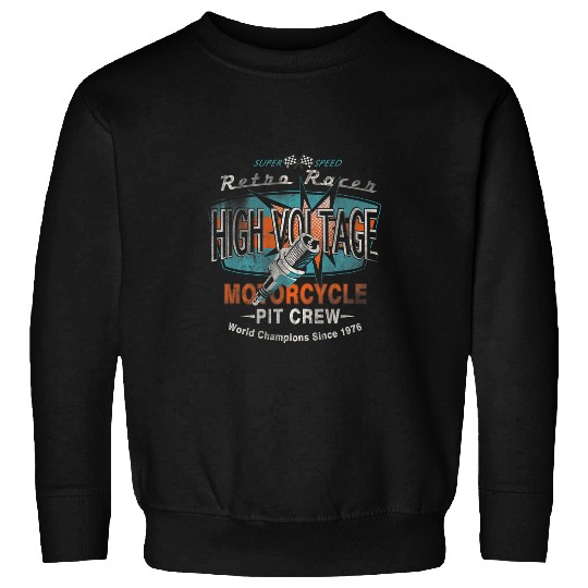Mens High Voltage Motorcycle Pit Crew Sweatshirts
