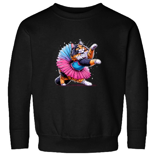 Ballerina Maine Coon Cat Dancing Sweatshirts