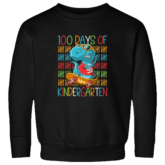 Dinosaur Pet 100 Days Of Kindergarten TRex Dinosaur Kindergartner Boy 1 Sweatshirts