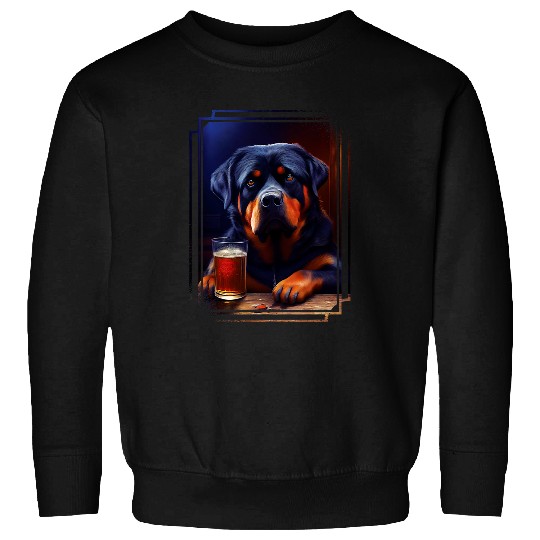 Dog in Pub I Drinking Dog I Drinking Rottweiler Sweatshirts