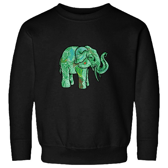 Elephant Mammal animal motif colourful animal print art Sweatshirts
