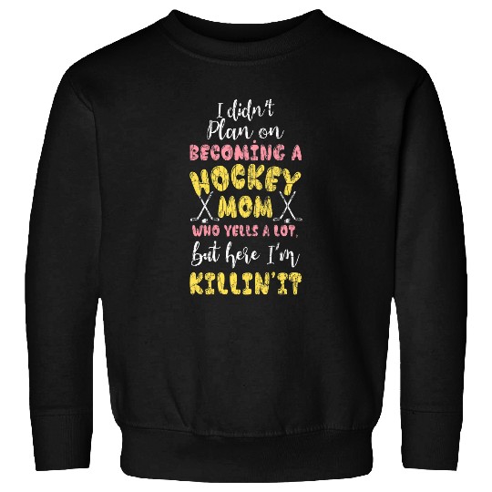 Ice Hockey Mom Funny Player Coachs Winter Sports Graphic Sweatshirts