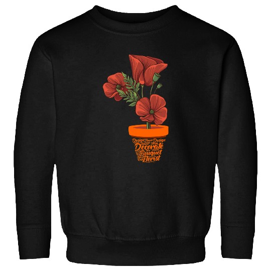 Florist 2Flower Pot Bouquet Rose Tulip Abstract Plant Sweatshirts