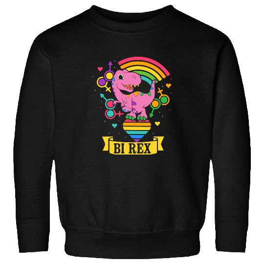 Dinosaur Pet Bi rexs Dino T rexs Dinosaur Bisexual Pride Sweatshirts