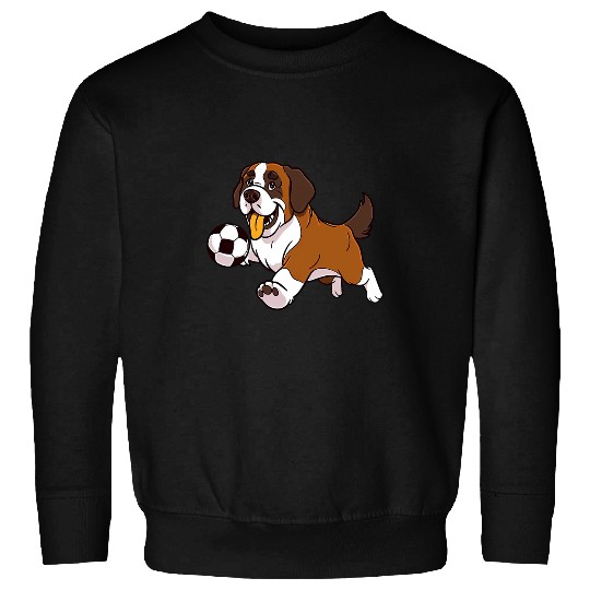 Saint Bernard Soccer Funny Dog Sport Sweatshirts