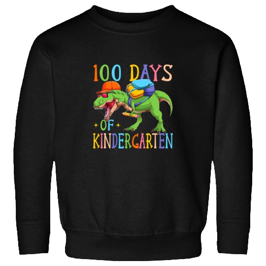 Dinosaur Pet 100 Days Of Kindergarten TRex Dinosaur Kindergartner Boy Sweatshirts