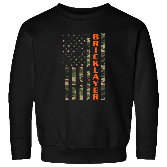 Bricklayer Camo American Flag Patriotic Brick Mason Sweatshirts