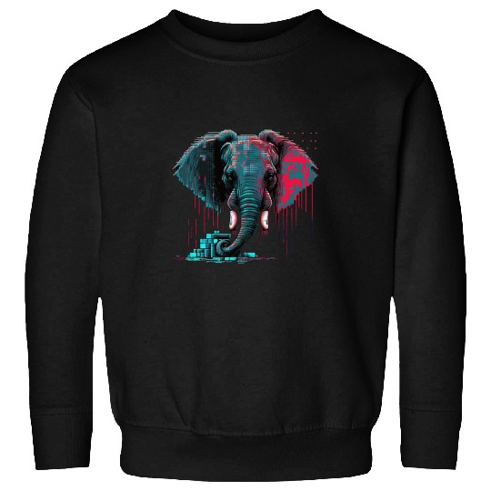 Elephant Mammal art abstract animal print motif Sweatshirts