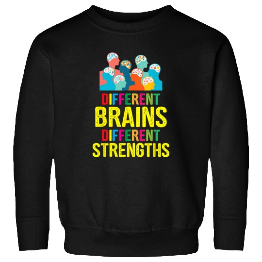 Autism Puzzle Different Brains Different Strengths Neurodivergent Sweatshirts