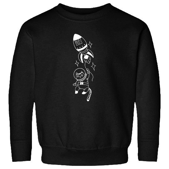 Astronaut Cat Funny Flying Kitty Outer Space Cat Lover Sweatshirts