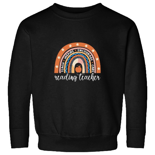 bests Reading Teacher Rainbow Reading Coach Sweatshirts