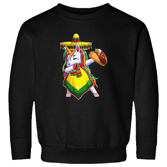 Unicorn Pet Cinco De Mayo  Unicorn Sombrero Poncho Taco Sweatshirts