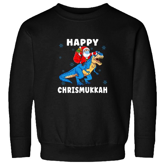 Dinosaur Pet Santa T rexs Dinosaur Happy Chrismukkah Hanukkah Christmas Sweatshirts