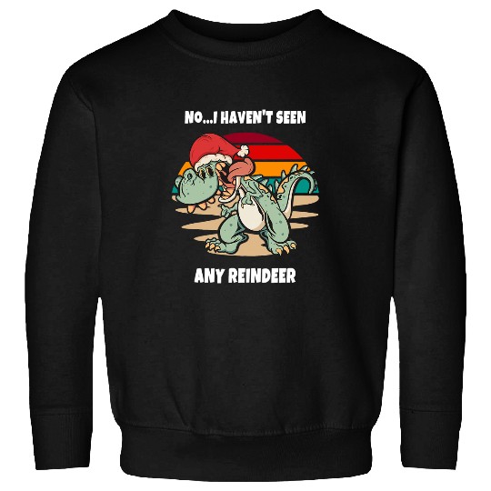 Dinosaur Pet Santa Claus Retro Sunsets Happy Holidays Sweatshirts