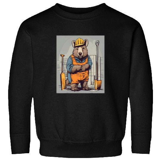Wombat Construction Foreman Building Site Animal Design Sweatshirts