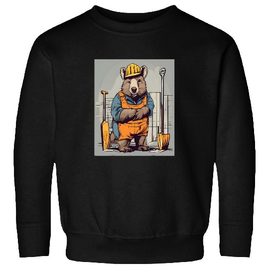 Wombat Construction Foreman Building Site Animal Design Sweatshirts