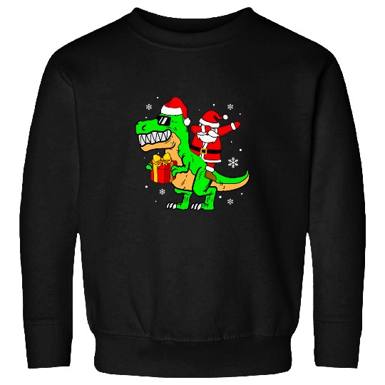 Dinosaur Pet Kids Funny Dinosaur rexs Dab Santa Dino Toddler Boys Christmas Sweatshirts