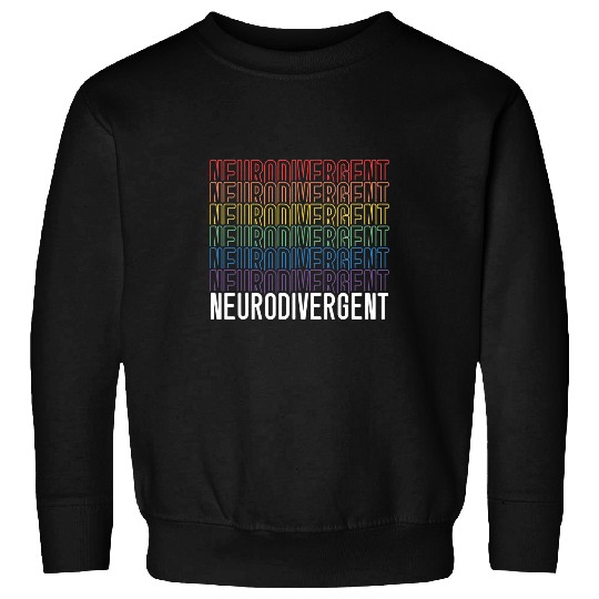 ADHD Ribbon Neurodivergent Neurodiversity Rainbow ADHD ASD Awareness Sweatshirts
