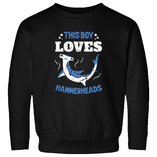 Hammerhead Shark Boy Kids Shark Lover Marine Biologist Sweatshirts
