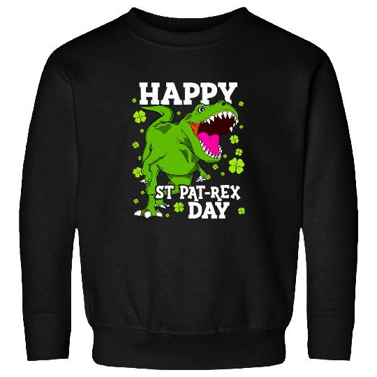 Dinosaur Pet Happy St Patricks Day Dinosaur TRex Boys Toddler Kids Dino Sweatshirts