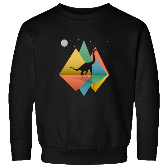Dinosaur Pet Brontosaurus Dinosaur Mountains Retro Pop Art Sweatshirts