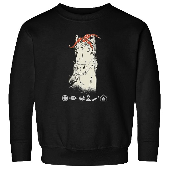 Horse Pet Bandana for Girls Women Graphic Oversized Sweatshirts