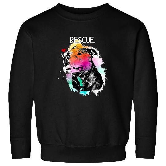 Pitbull Pet Rescue Dog Adopt Dont Shop Watercolor Mom Sweatshirts