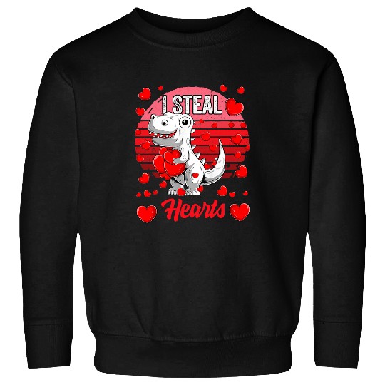Dinosaur Pet I Steal Hearts Valentines Day Dinosaur Boys Men Love T rex Sweatshirts