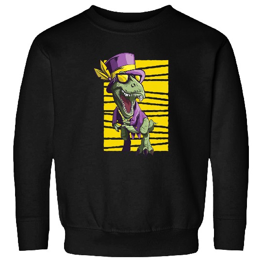 Dinosaur Pet Kids Funny Mardi Gras TRex Dino Dinosaur Tyrannosaurus Rex Sweatshirts