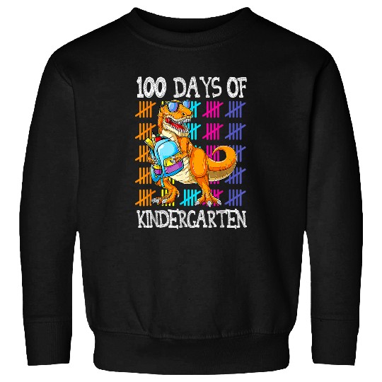 Dinosaur Pet 100th Day of School Dinosaur 100 Days of Kindergarten Sweatshirts