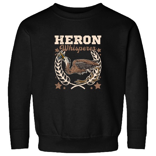 Heron water wildlife birdwatching birder biologist binocular 6 Sweatshirts