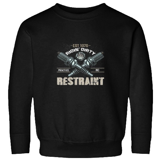 Chopper Cruiser Motorbike No Restraint Sparkplugs Biker Sweatshirts