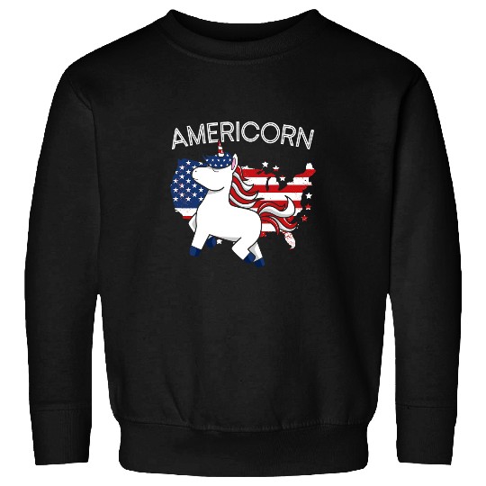 Unicorn Pet Americorn American Unicorn Rainbow Magical Fourth Of July Sweatshirts