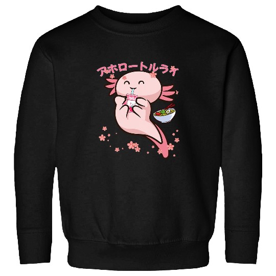 Axolotls Pet Kawaii Axolotls Life Ramen Strawberry Milk Shake Japanese 182 Sweatshirts