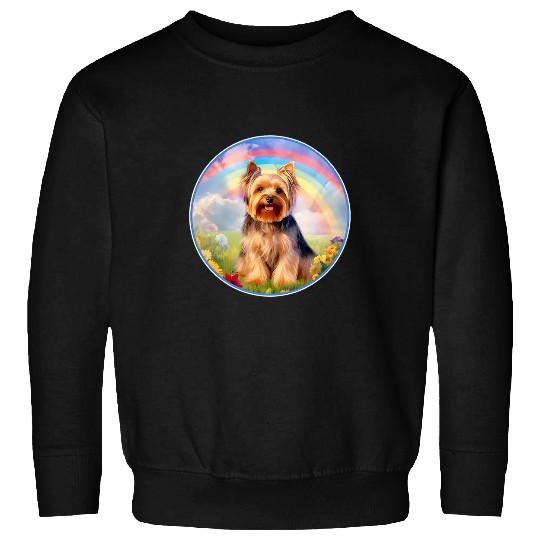 Yorkie Rainbow Bridge Cute Colorful Yorkshire Terrier Dog Sweatshirts