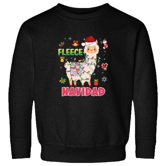 Llama Pet Fleece Feliz Navidad Llama Santa Christmas xmass Sweater Ugly Sweatshirts
