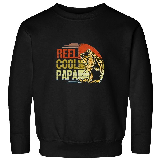 Fishing Fun Reel Cool Papa vintages Fathers Day Fishing Funny Dad Fish Sweatshirts