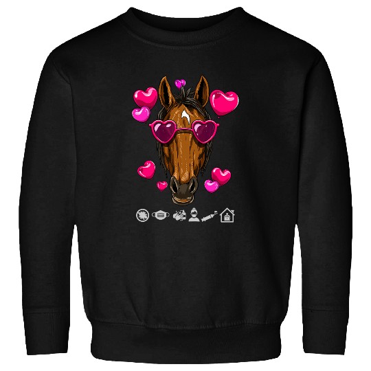 Horse Pet Funny Dark Horse in Glasses Graphic Plus Size for Girls Sweatshirts