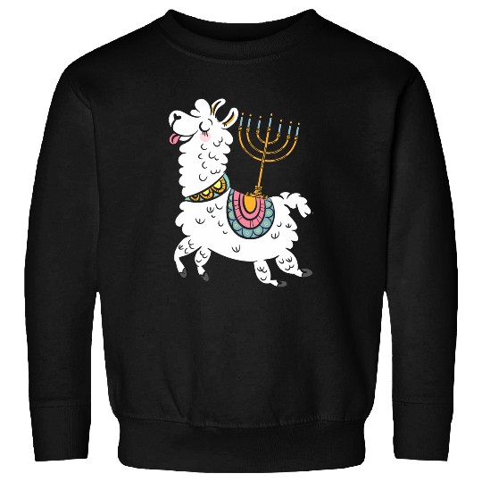 Llama Pet Chanukah Menorah Hanukkah Israel Jew Jewish Pride Sweatshirts
