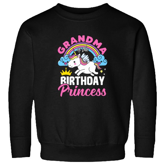 Unicorn Pet Grandma Of Birthday Princess Rainbow Unicorn Girls Birthday Sweatshirts