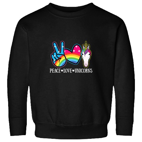 Unicorn Pet Peace Love Unicorn Rainbow Hippie Sweatshirts