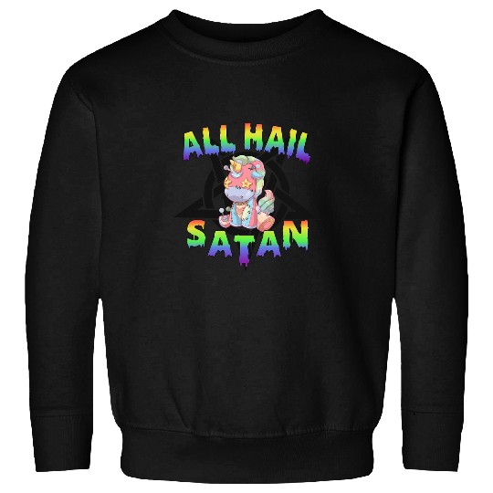Unicorn Pet Hail Satan Unicorn Death Metal Pastel Goth Sweatshirts