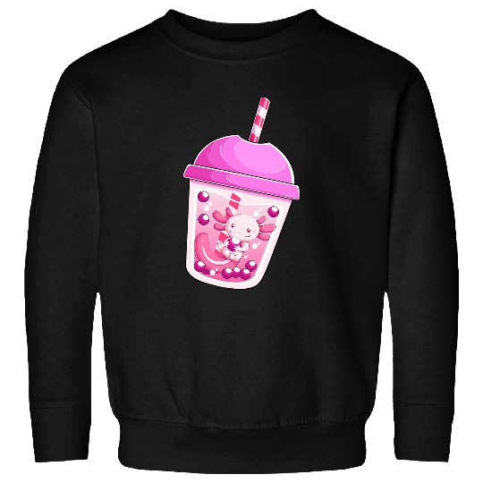 Axolotls Pet Bobalotl Axolotls Boba Tea Bubble Milk Kawaii Anime Fish 8 Sweatshirts