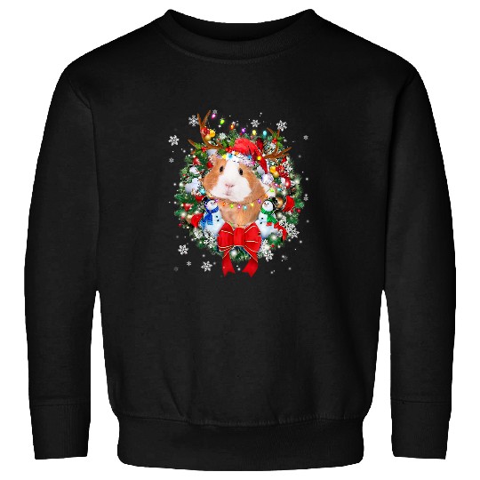 Guinea Pig Pet Christmas Wreath Decoration xmass Pajamas Sweatshirts