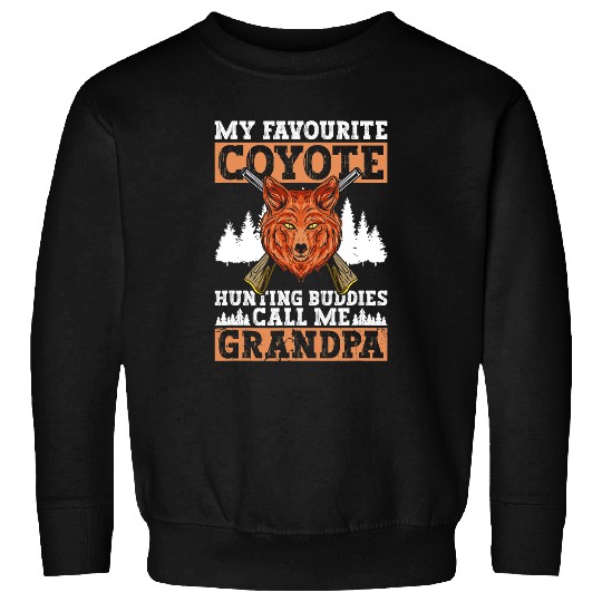 Coyote Mammal Trapping Grandpa And Coyote Hunter Grandfather Sweatshirts
