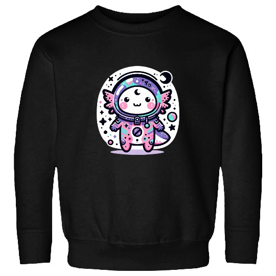 Axolotls Pet Kawaii Astro Axolotls Exploring Cosmic Galaxies 1 Sweatshirts