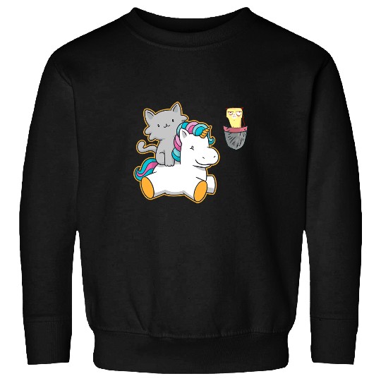 Unicorn Pet Grumpy Pocket Cat Face Kawaii Unicorn Pet Kitten Animal Sweatshirts