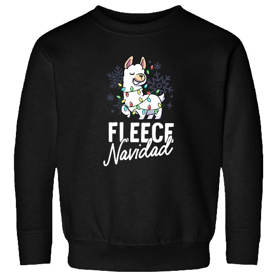 Llama Pet Fleece Feliz Navidad Llama Sheep Pun Spanish Christmas xmass Sweatshirts